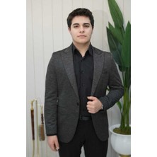 Beystil Sivri Yaka Siyah Ceket Dubai - Slim Fit
