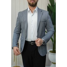Beystil Mono Yaka Gri Ceket 50683 - Slim Fit