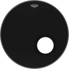 Remo Powerstroke® 3 Ebony® 22 Inç Siyah Delikli Bas Davul Derisi