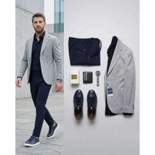Beystil Erkek Mono Yaka Gri Blazer Ceket 310 - Slim Fit