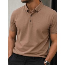 Beystil Erkek Camel Polo Yaka Düğmeli T-Şhirt 263461