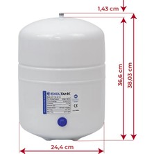 Reverse Osmosis Su Arıtma Cihaz Tankı 8 Lt 2.2 NSF Belgeli Antibakteriyel Steril Çelik