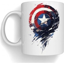 Bsb Kaptan Amerike Temalı Porselen Kupa Bardak Mug 117
