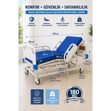 Tagesan 4 Motorlu Full ABS Hasta Karyolası | Elektrikli Trendelenburg Asansörlü Hasta Yatağı 200-220 kg 90x190 cm