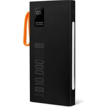 Ozkr Store Powerway QC10-PD 10.000 Mah Dahili Kablolu ve Fenerli Hızlı Şarj Power Bank
