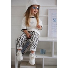 Miniğimin Cicileri S Desenli Unisex Çocuk Kot Pantolon - Siyahkrem