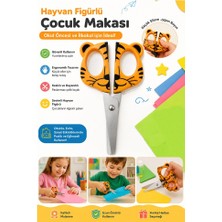 Artlantis Hayvan Figürlü Makas 1 Adet Bubu Küt Uç Korumalı Okul Makası Çocuk Kağıt Makası Okul Öncesi Kreş Ana Sınıfı