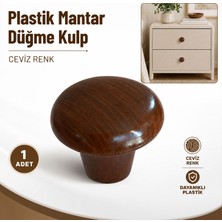 Nzb (1 Adet) Polimer Plastik Mantar Düğme Kulp Desenli Ceviz Çekmece Dolap Şifonyer Mobilya Kulpu