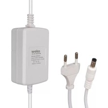 Ozkr Store Weko Tottolet 1200 12 Volt - 3.2 Amper 5.5 2.5 Uçlu Yerli Üretim Plastik Kasa Beyaz Masaüstü Adaptör