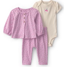 Carter's Kız Bebek 3lü Hırkalı Set Yenidoğan-12 Ay Mor
