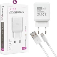 Ozkr Store Powerway QCL30 Hızlı 3000 Ma 18 Watt Lightning Şarj Kafa Başlık Adaptörü