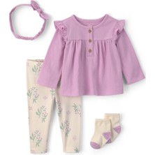 Carter's Kız Bebek 3lü Set Yenidoğan-12 Ay Mor