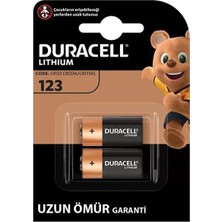 Ozkr Store Duracell CR123 / CR123A / CR17345 3 Volt Lityum Pil (2'li Paket)