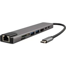 Ozkr Store Powermaster Type-C 8in1 Hdmı Çok Fonksiyonlu USB 3.0 Dock Station (Macbook - Pc - Playstation - Xbox)