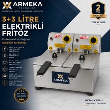 Armeka Elektrikli Fritöz 3+3 Metal Kafalı Çıkarılabilir Hazneli Kızartma Makinesi