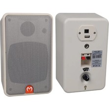 Ozkr Store Magicvoice Mv-21 10 cm 40 Watt Komütatörlü Hat Trafolu Beyaz Sütun Hoparlör (2'li Takım)