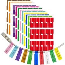 Ozkr Store Sunup Renkli Kablo Isimlendirme Etiketleri - Dayanıklı ve Yırtılmaz Opak Etiket (Tek Sayfa 30'lu)
