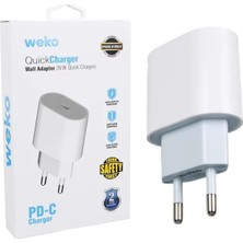 Ozkr Store Weko WK-26524 Beyaz Pd 20 Watt Iphone Type-C Hızlı Şarj Başlığı