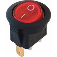 Ozkr Store Powermaster IC-131A 3 Pin Yuvarlak Işıklı Anahtar 20 mm