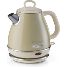 Ariete Vintage Elektrikli Su Isıtıcı 1 Litre Bej 2868/03 - Paslanmaz Çelik, Retro Kettle, 1630 Watt,