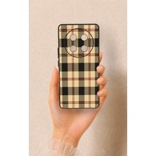 Vip Case Honor Magic 7 Lite 5g Uyumlu Krem Ekose Desenli Silikon Kılıf