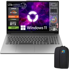 Lenovo Loq Essential Amd Ryzen 7 7735HS 64GB Ram 512GB SSD RTX3050 15.6" Fhd 144Hz W11 Pro Taşınabilir Bilgisayar Asbertech Çanta