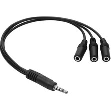 Ozkr Store Powermaster Stereo Erkek 3 Boğum 3 x 3.5 mm Stereo Dişi 5+1 Kablo 33 cm