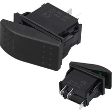 Ozkr Store Powermaster ﻿ince Işık Sembollü Işıklı 3 Pinli On-Off 12-24V Marin Switch