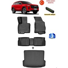 Ahlparts Jaecoo 7 2024 Sonrası Uyumlu 3D Havuzlu Paspas ve 3D Bagaj Havuzu Seti  Asma Koku ve Numaratör Hediyeli