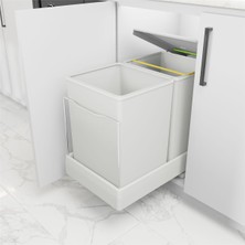 Huzur Teles.ray Plastik Gövde Çöp Kovası 14+14 Lt (1 ADET)
