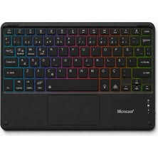 Microcase Touchpad Rgb Tablet ve Telefonlar Için Türkçe Bluetooth Klavye- AL5890