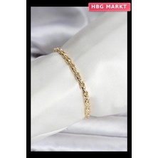 HBG Markt Mey Ithalat® 14K Gold Renk Kaplama Zincir Model Kadın cm Bileklik