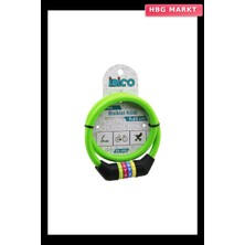 HBG Markt Şifreli Ince Bisiklet Kilidi Çelik Tel Yeşil Kılıf 9MMX65CM (5647)