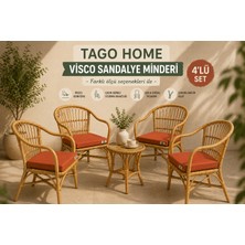 Tago Home 4 Lü Visco Sandalye Minderi Seti (40*40 Cm)