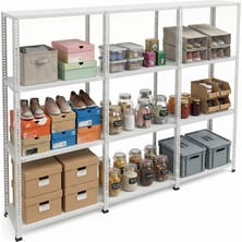 Ayyıldız Raf 31X279X200 cm Üçlü Seri Bağlantılı  4 Katlı Modüler Çelik Raf Sistemi – Elektrostatik Fırın Boyalı Çok Amaçlı Depolama ve Ayakkabılık Rafı