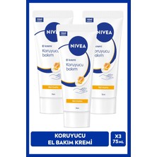 Nivea Koruyucu El Bakım Kremi Bal Mumu 75ml, Nemlendirici, Yağlı His Bırakmaz, Gül Kokusu, X3 Adet