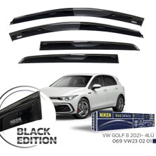 Niken Volkswagen Golf 8 Cam Rüzgarlığı Siyah Kromlu 4'lü 2021 Sonrası Uyumlu