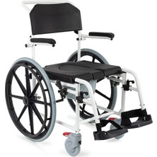 Baymedikal Comfort Plus Banyo ve Tuvalet Sandalyesi | Büyük Tekerlekli Katlanır Komforlu Sandalye Easy Shower