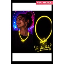 HBG Markt Sarı Neon Fosforlu Parti Kolyesi Kırılarak Aktifleşen Işıklı Kolye