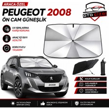 OtoÇizgi Peugeot 2008 Şemsiye Tip Ön Cam Güneşliği Katlanabilir Uv Korumalı Araç Cam Güneşlik