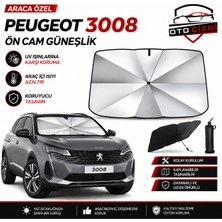 OtoÇizgi Peugeot 3008 Şemsiye Tip Ön Cam Güneşliği Katlanabilir Uv Korumalı Araç Cam Güneşlik