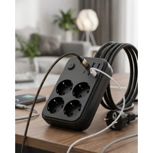 Astraltech Akım Korumalı Çoklu Priz 4 USB 2 Type C 4 Priz Güvenli ve Hızlı Şarj