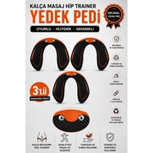 Xolo Kalça Masaj Hip Trainer 3 Adet Yedek Pedi Ems Uyumlu Karbon Desenli Ped