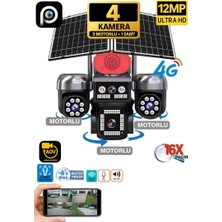 Avenir S446 4 Kameralı ( 3 Motorlu +1 Sabit) 12MP Sirenli Çift Solar Panel 20800Mah Batarya HiEasy Güvenlik Kamerası