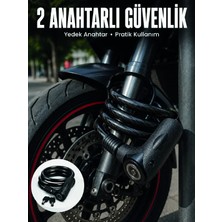 Astraltech 180 cm Uzun Çelik Halatlı Anahtarlı Kilit ile Güvenli Park Deneyimi