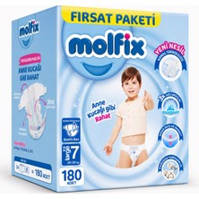 Molfix Bebek Bezi 7 Beden 20-30 kg Xx Large 180 Adet Ekstra Fırsat Pk