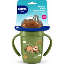 Wee Baby Friends Kulplu Pipetli Bardak 265 ml (KOD:339) Seçenekli - Yeşil