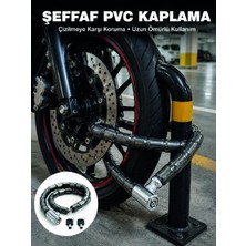 Astraltech Şeffaf Pvc Kaplamalı Dayanıklı Motosiklet ve Bisiklet Güvenlik Kilidi