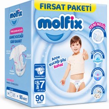 Molfix Bebek Bezi 7 Beden 20-30 kg Xx Large 90 Adet Aylık Fırsat Pk