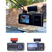 1080P Sürüş Kaydedici 2 Inç Araç Araba Ön Iç Arka Dvr IPS Ekran